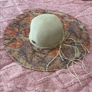 Chic Beige Floral Sun Hat